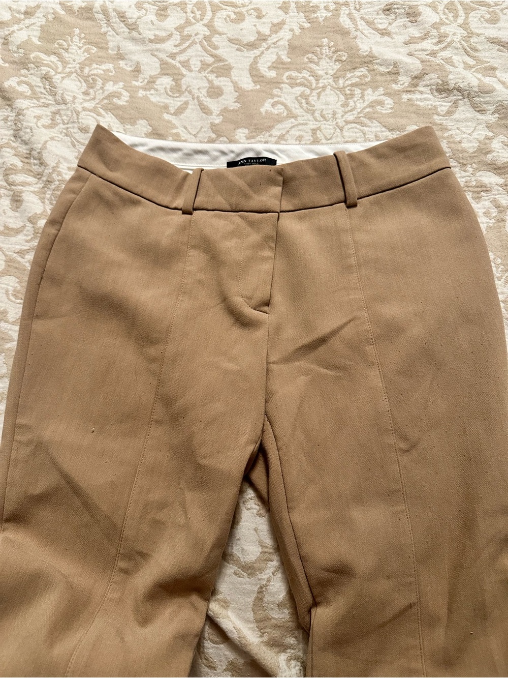 Ann Taylor Tan Slim Fit Dress Trousers